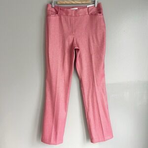 Liz Claiborne Women's Pink Frozen Berry Sparkle Straight Leg Dress Pants 6 NWT